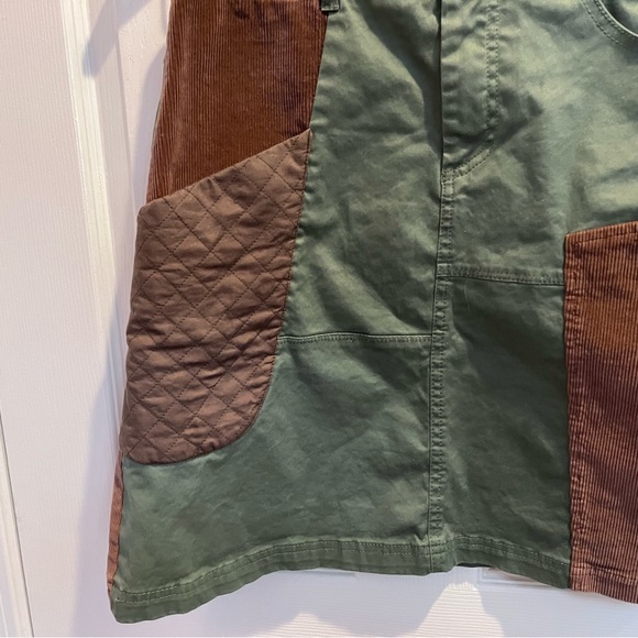 Anthropologie Meadow Rue size 2 Patchwork Skirt Olive Green/Brown - Picture 5 of 14